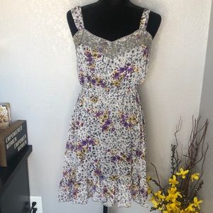 Gray Floral Dress